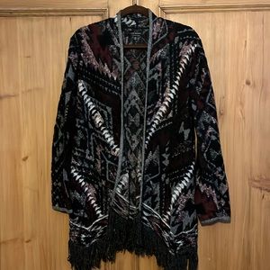 Soft and cozy tribal print long cardigan